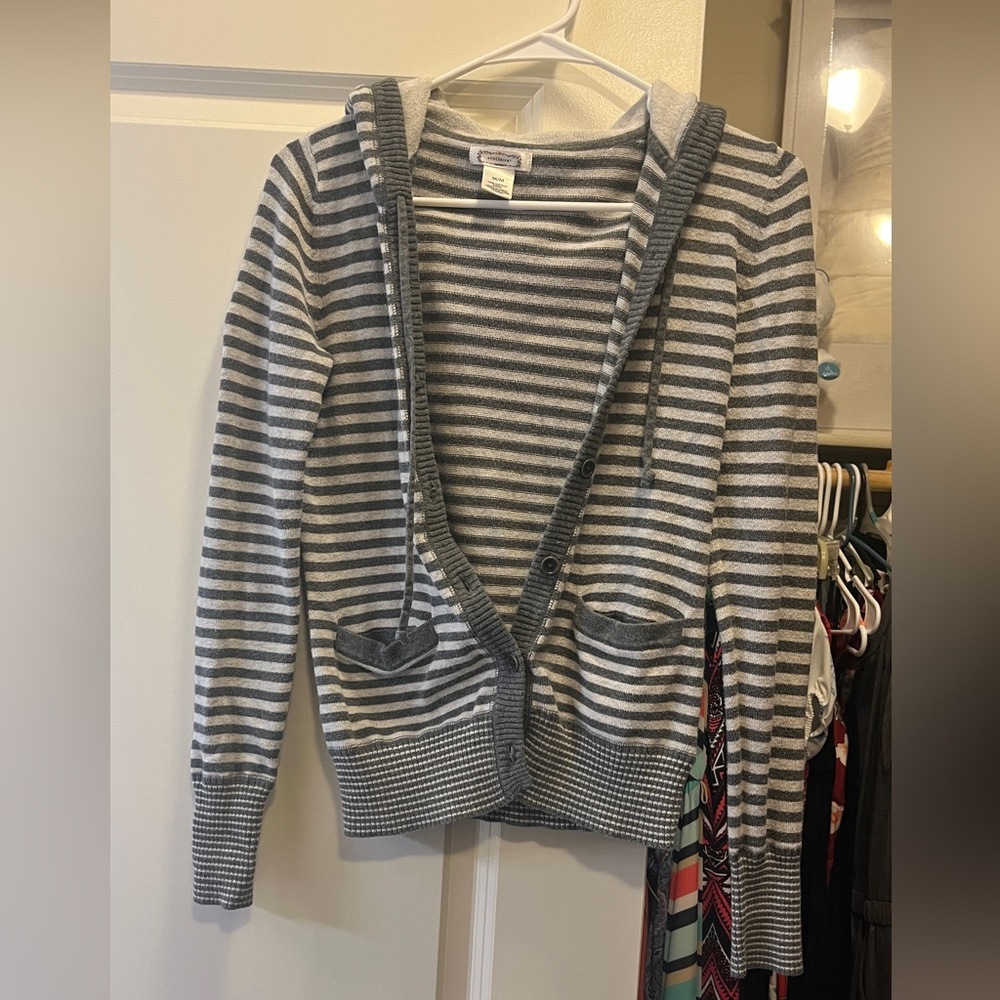 Striped Gray Women's Sweater